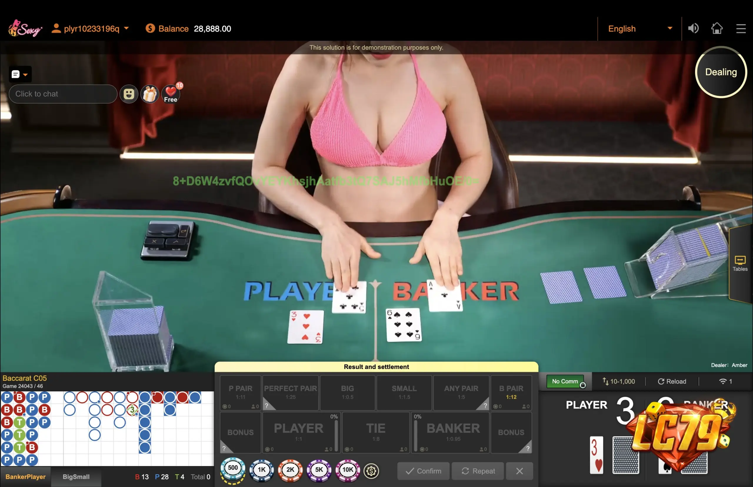 Bảng đường cầu Baccarat trực tuyến tại LC79