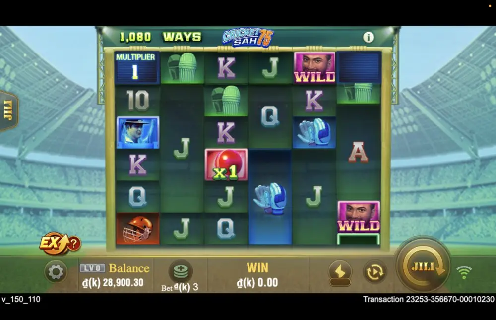Ảnh màn hình gameplay game Cricket Sah 75 (slot JILI) chơi tại LC79