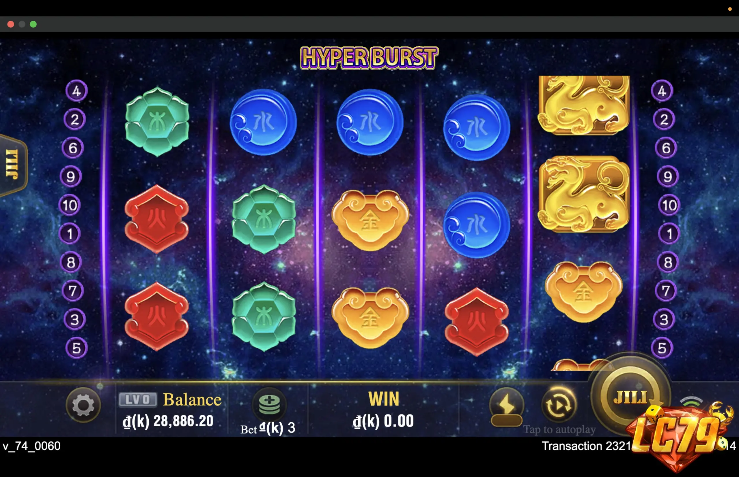 Hyper Burst LC79 - giao diện thực tế