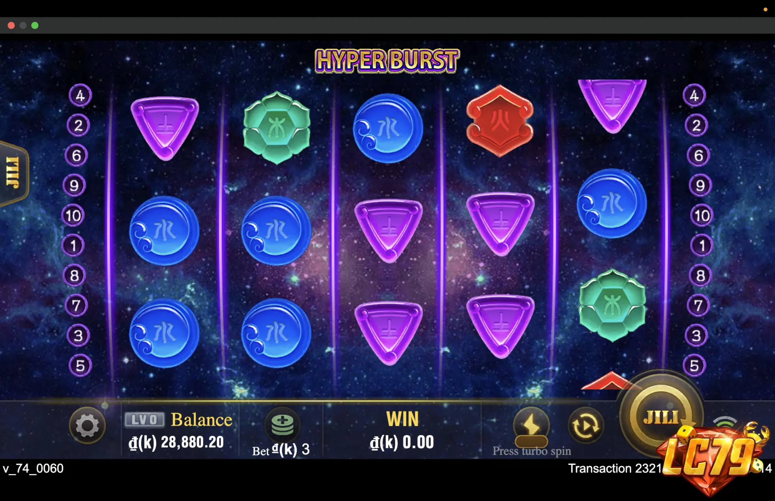 Hyper Burst LC79 - giao diện thực tế