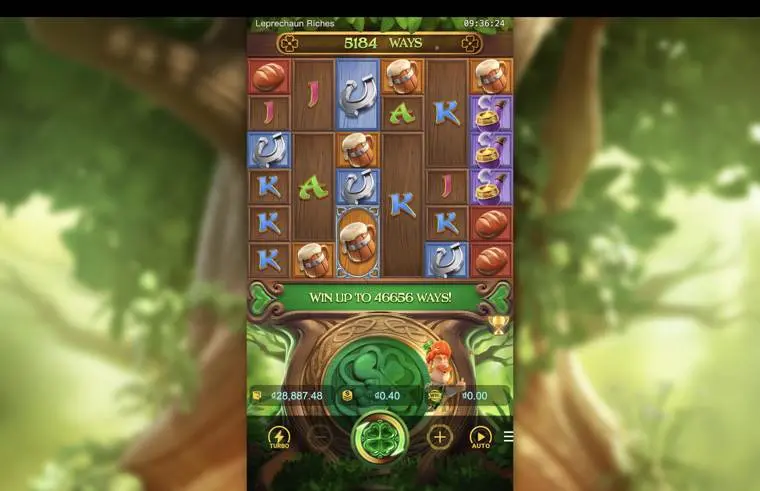 Ảnh bảng biểu tượng & tính năng game Leprechaun Riches (slot PG) chơi tại LC79