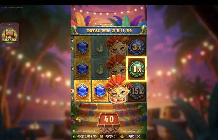 Ảnh màn hình gameplay game Samba Jewel (slot JDB) chơi tại LC79