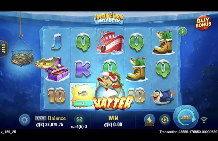 Ảnh bảng biểu tượng & tính năng game Fortune Hook Antarctic (slot JILI) chơi tại LC79