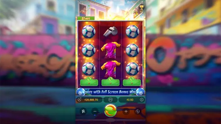 Ảnh bảng biểu tượng & tính năng game Futebol Fever (slot PG) chơi tại LC79