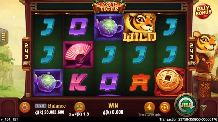 Ảnh bảng biểu tượng & tính năng game Master Tiger (slot JILI) chơi tại LC79