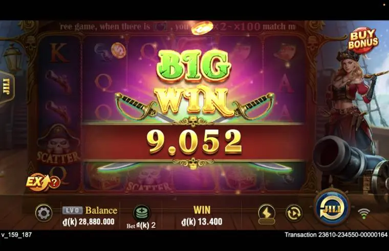 Ảnh màn hình gameplay game Pirate Queen (slot JILI) chơi tại LC79