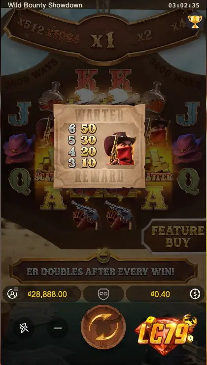 vong-quay Wild Bounty Showdown tại LC79