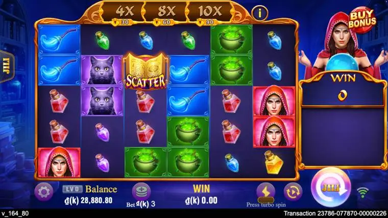 Ảnh bảng biểu tượng & tính năng game Witches Night (slot JILI) chơi tại LC79